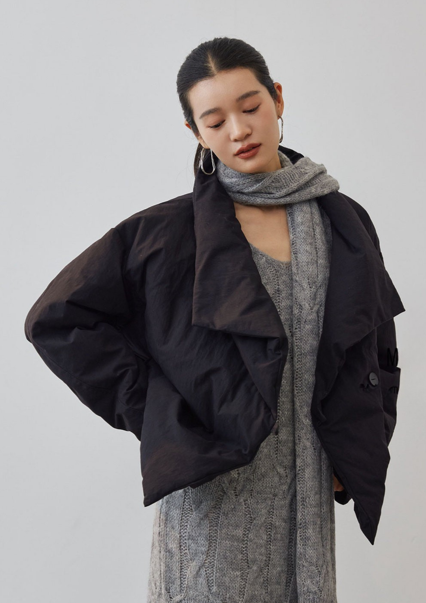 Scarfinity Short Down Coat