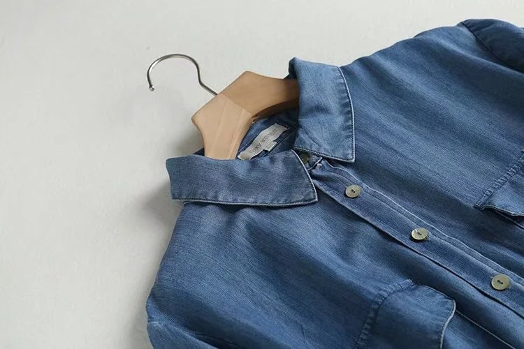 Denim Belted Shirt Dress