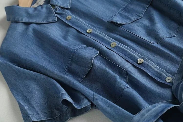 Denim Belted Shirt Dress