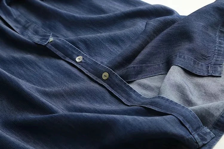 Denim Belted Shirt Dress