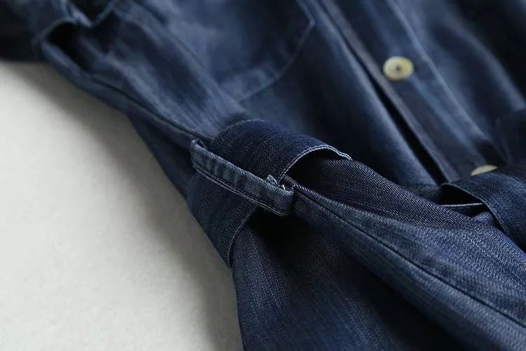 Denim Belted Shirt Dress