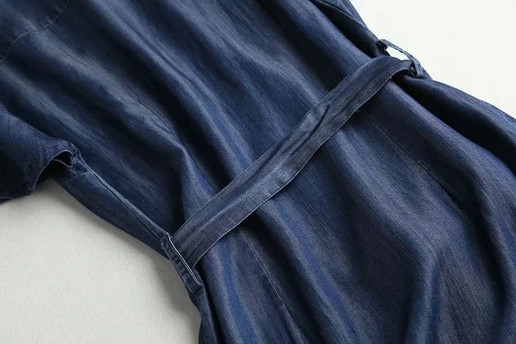Denim Belted Shirt Dress
