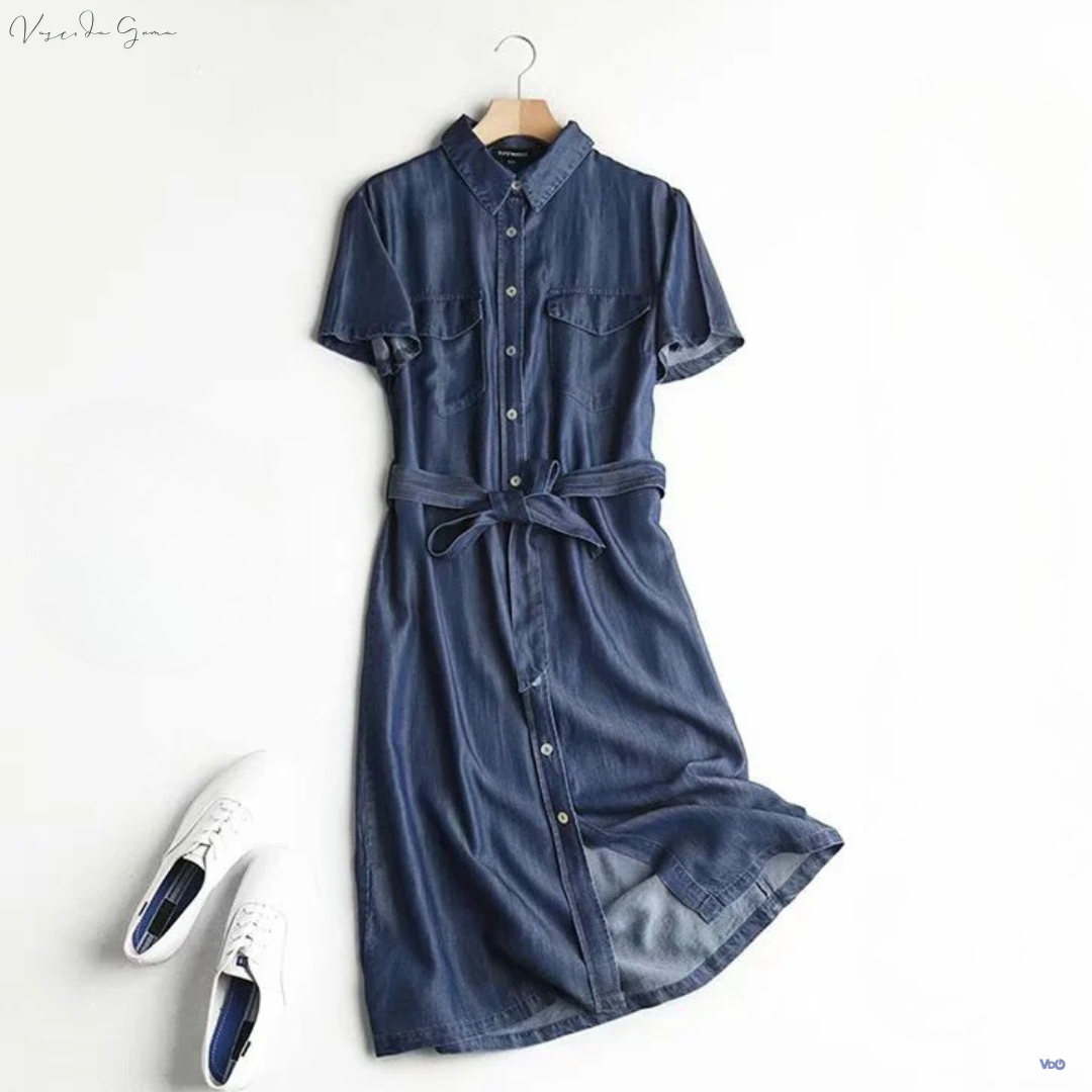 Denim Belted Shirt Dress