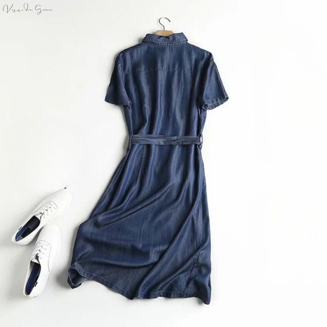 Denim Belted Shirt Dress