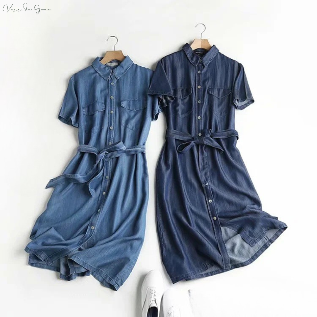 Denim Belted Shirt Dress